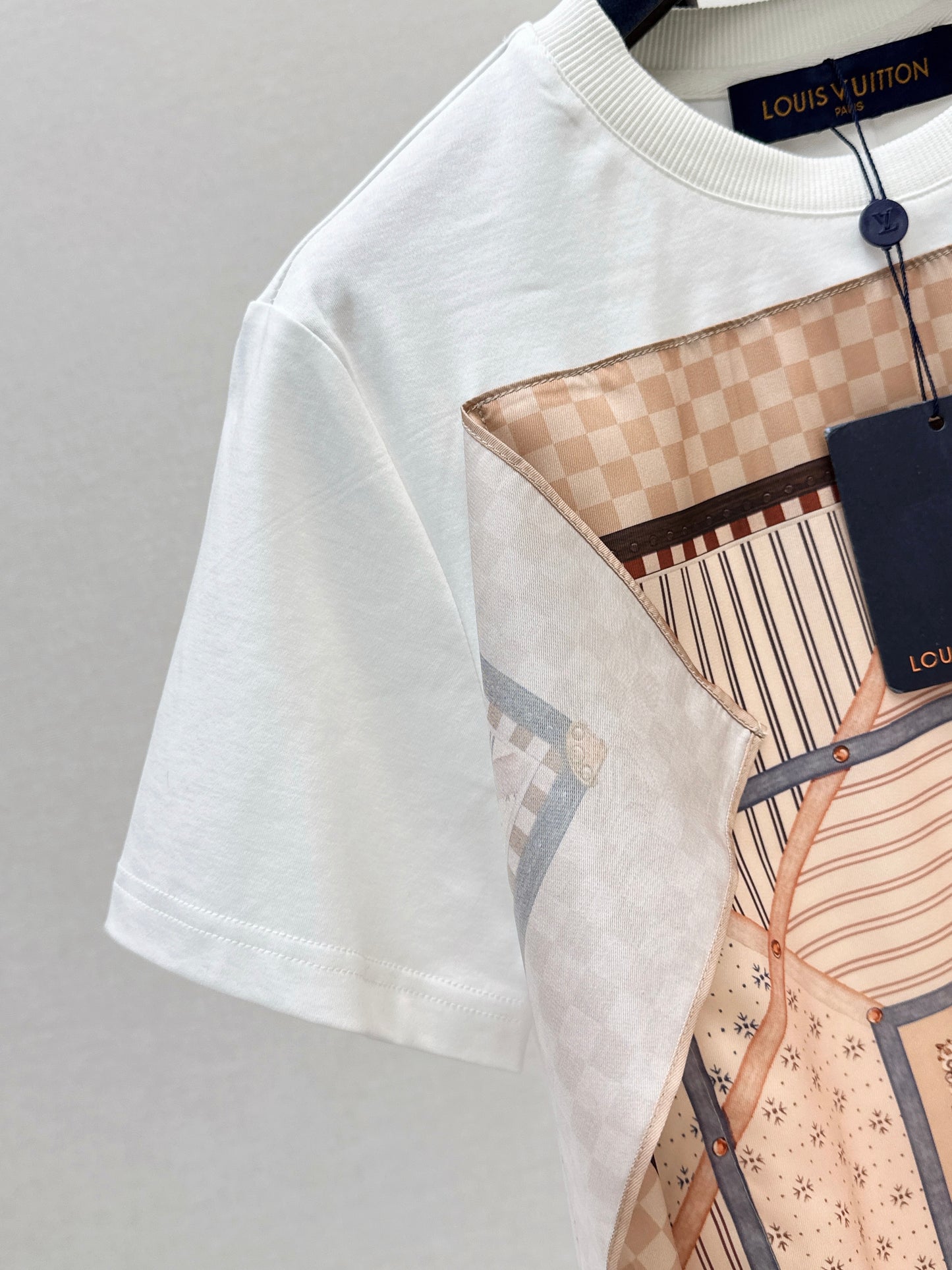 26ss Patchwork Print Loose-fitting Top