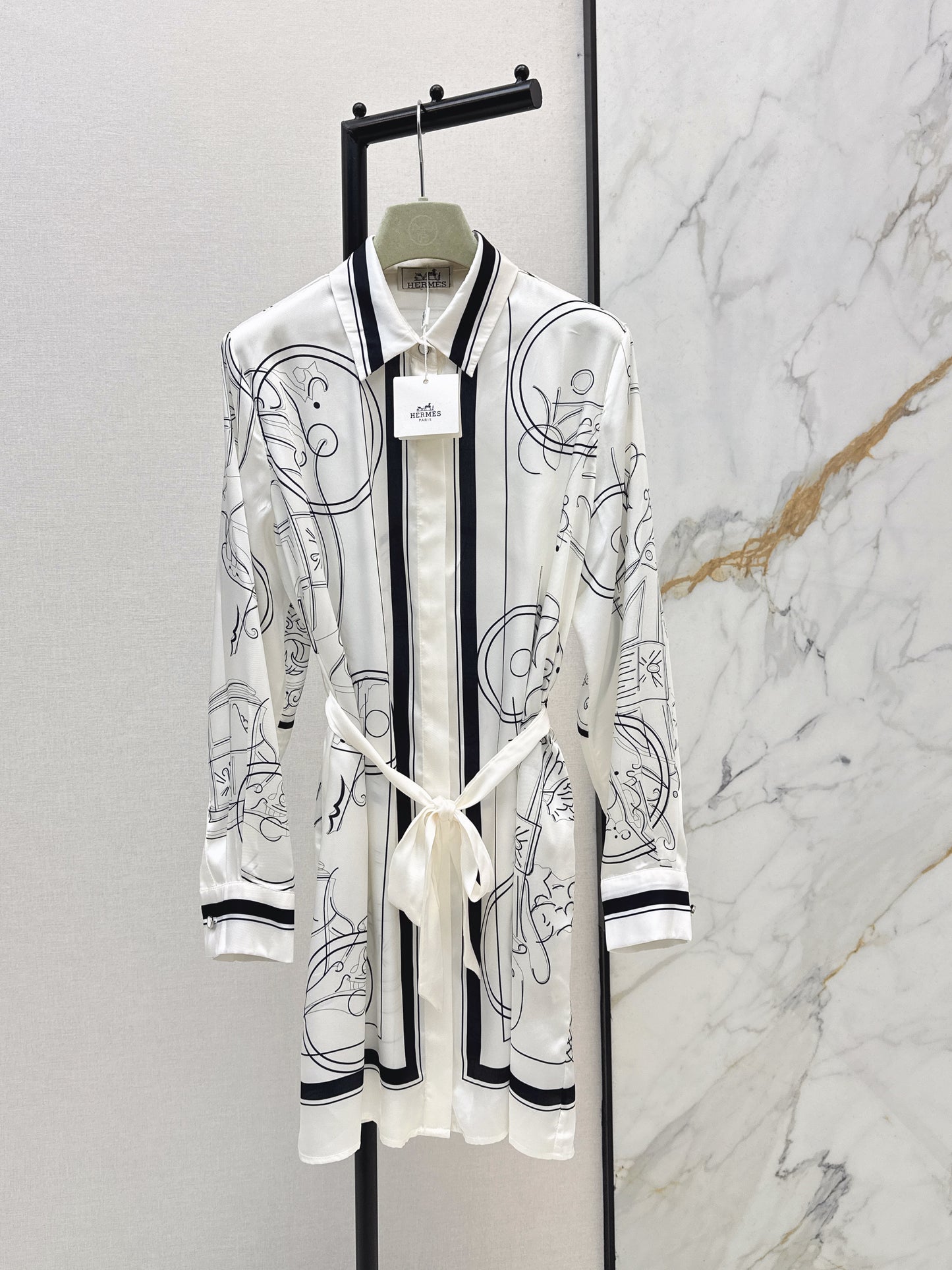 26ss Printed Belt Dress