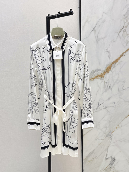 26ss Printed Belt Dress