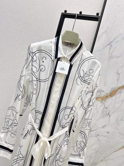 26ss Printed Belt Dress