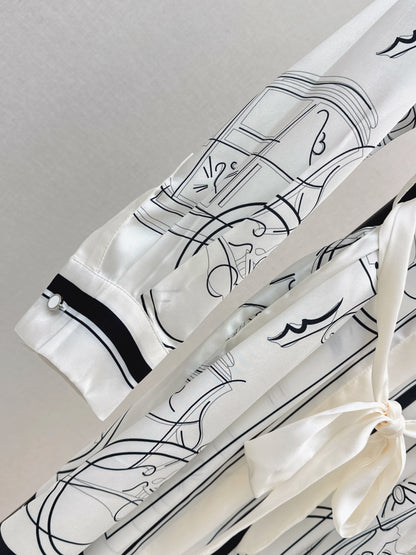 26ss Printed Belt Dress