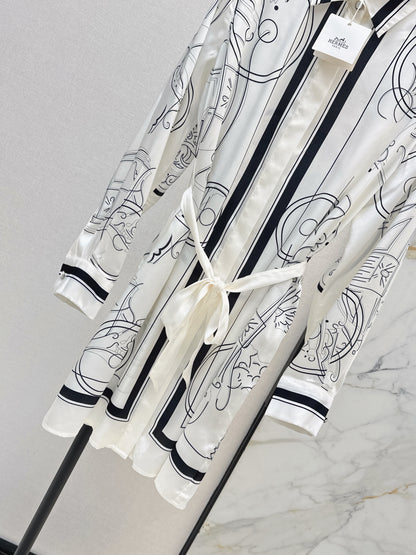 26ss Printed Belt Dress