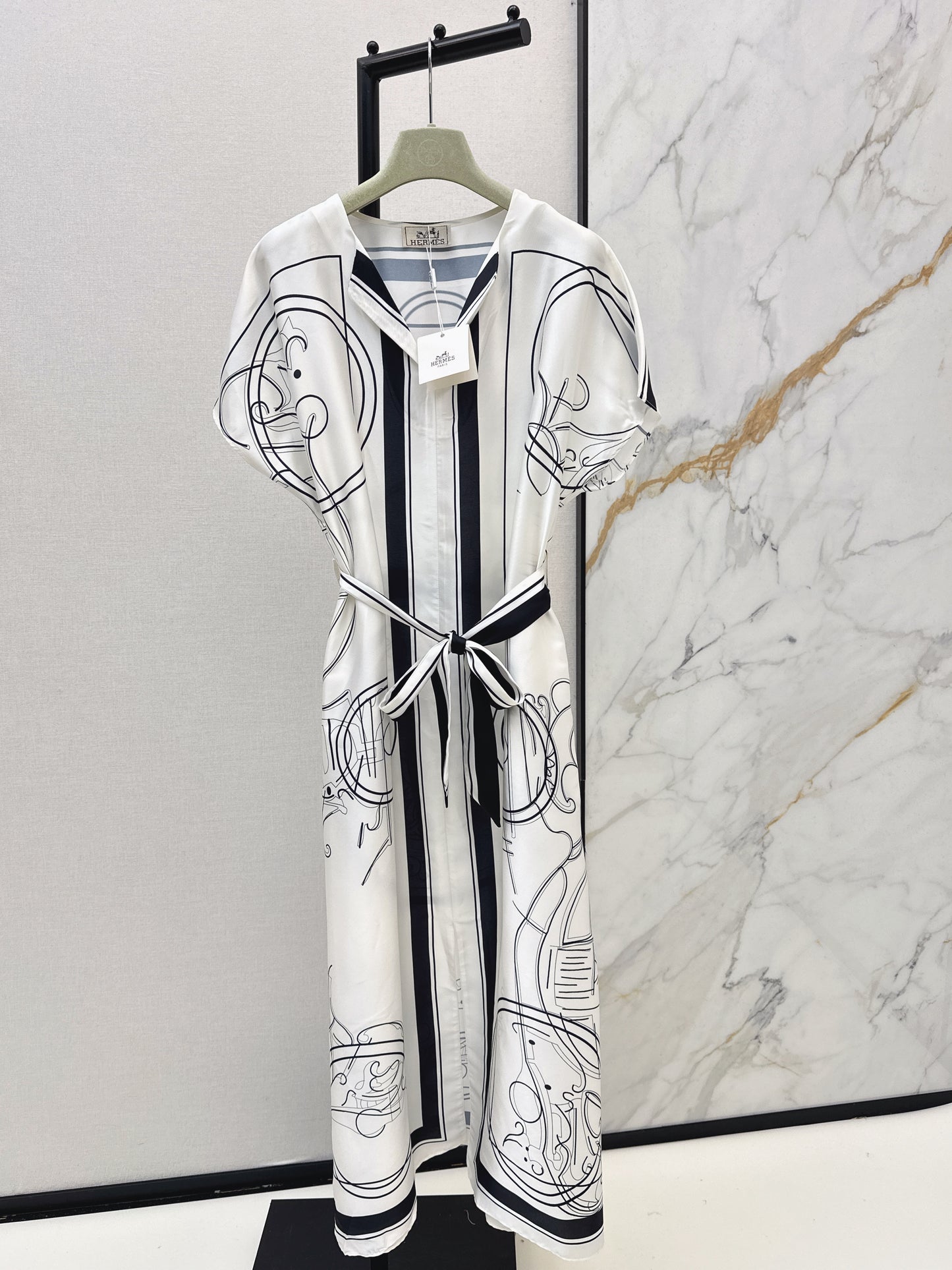 26ss Printed Belt Long Dress
