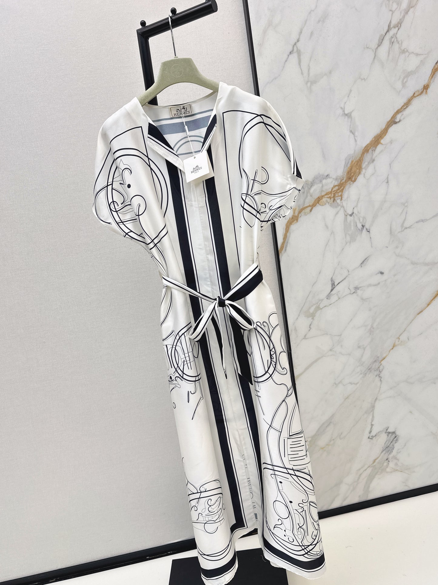 26ss Printed Belt Long Dress