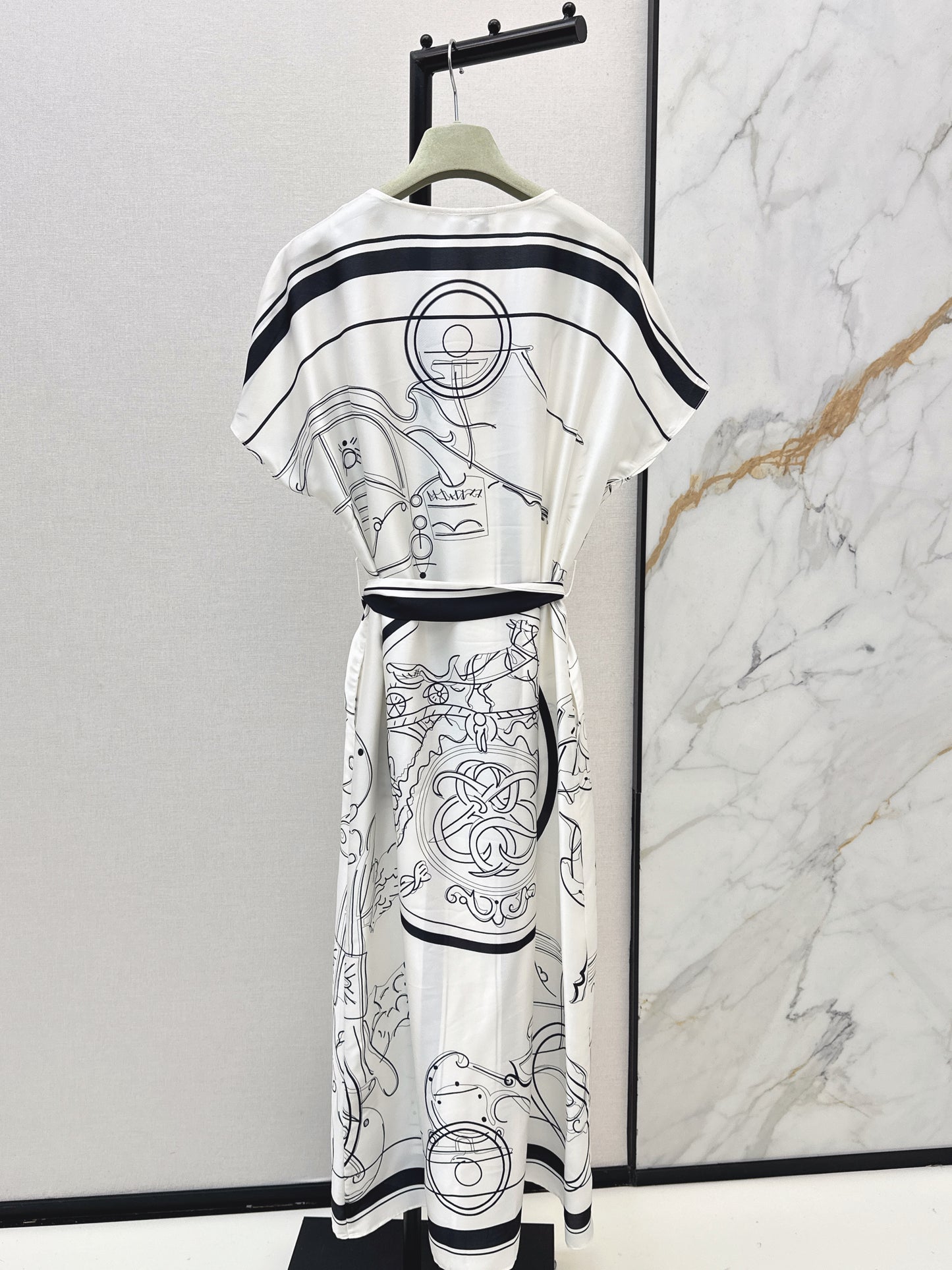 26ss Printed Belt Long Dress