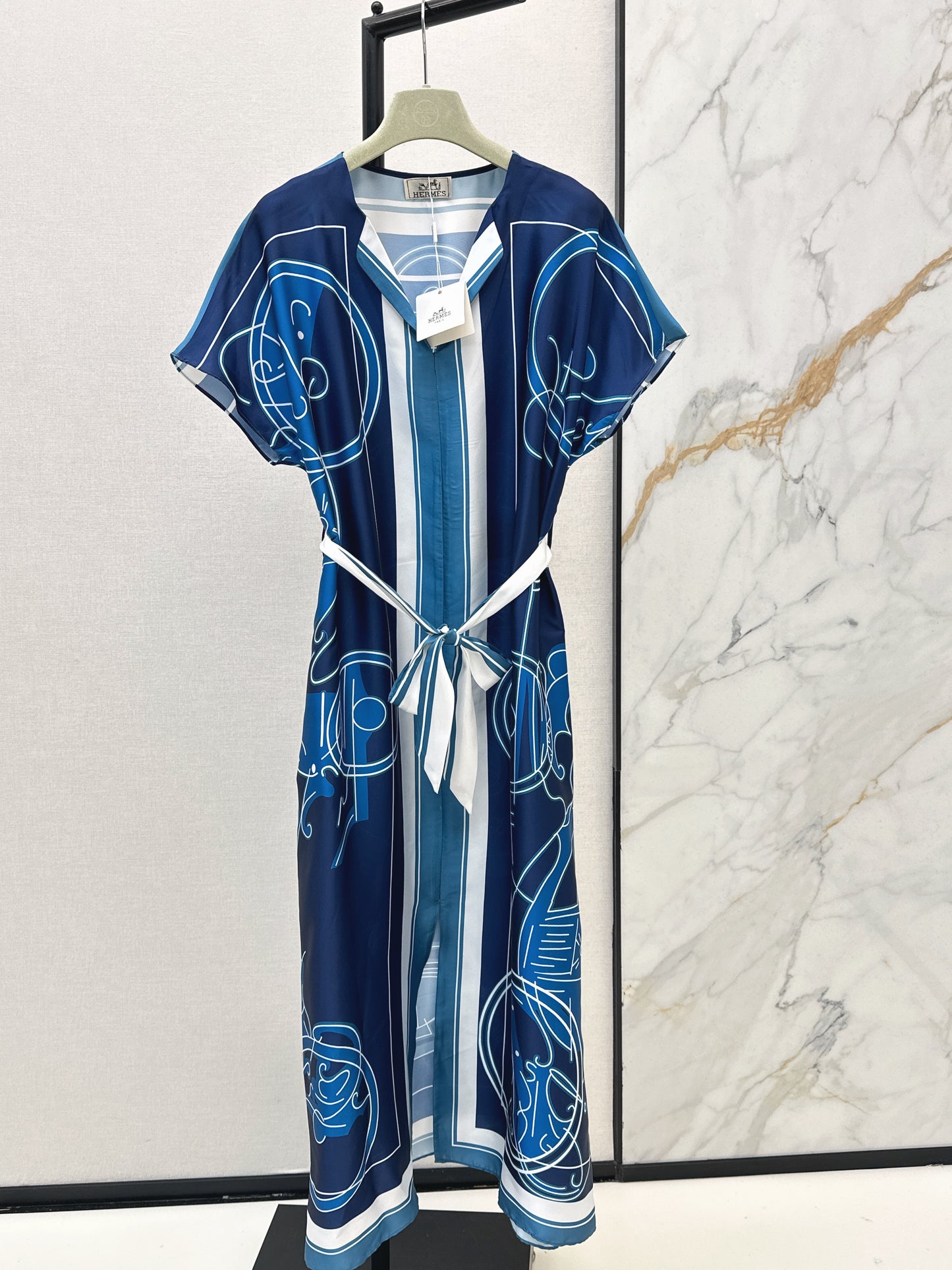 26ss Printed Belt Long Dress