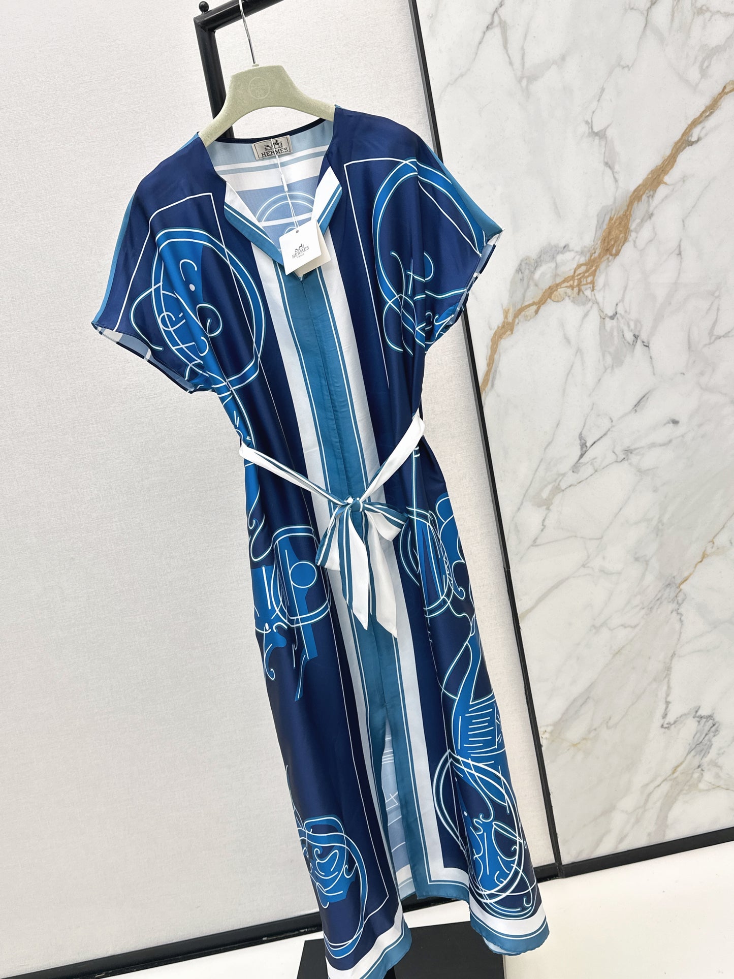 26ss Printed Belt Long Dress