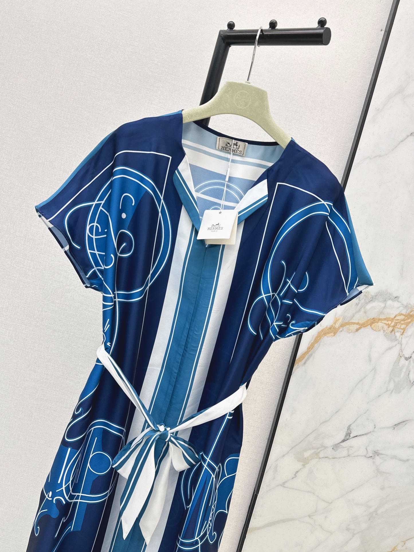 26ss Printed Belt Long Dress
