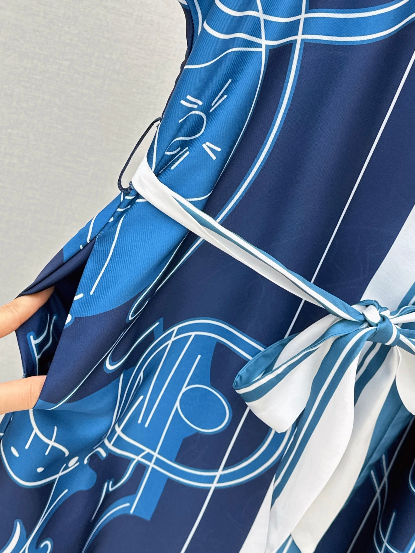 26ss Printed Belt Long Dress