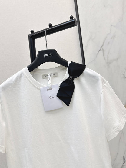 26ss Bow-Embellished T-Shirt