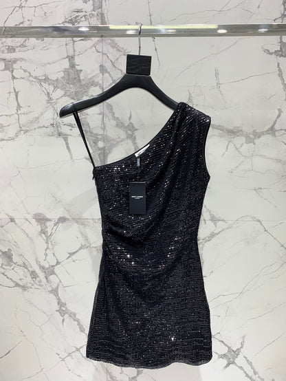 26ss Sequined Mesh Dress