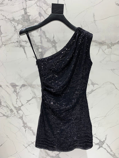 26ss Sequined Mesh Dress
