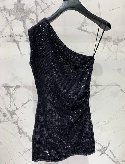 26ss Sequined Mesh Dress