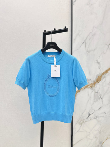 26ss Logo Embroidered Knit T-Shirt