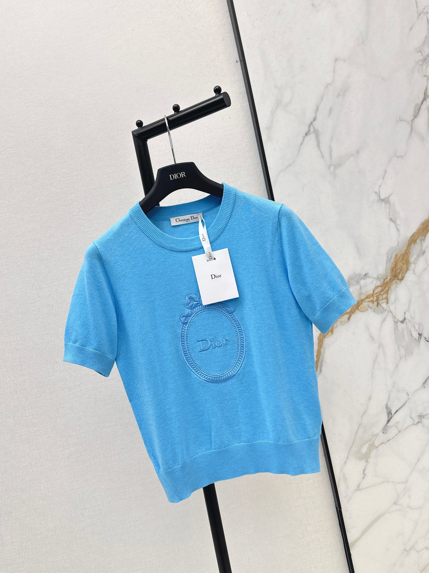 26ss Logo Embroidered Knit T-Shirt