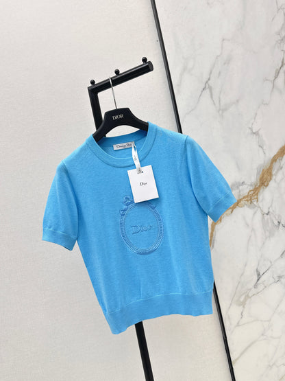 26ss Logo Embroidered Knit T-Shirt