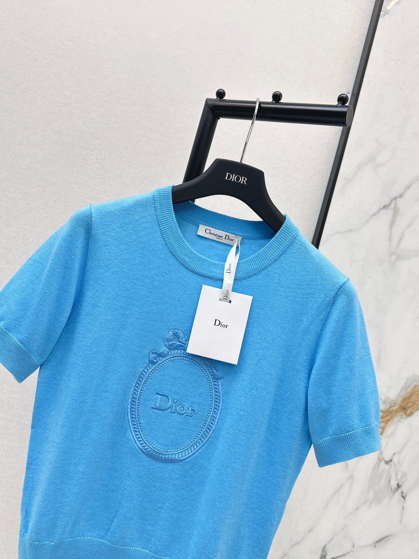 26ss Logo Embroidered Knit T-Shirt
