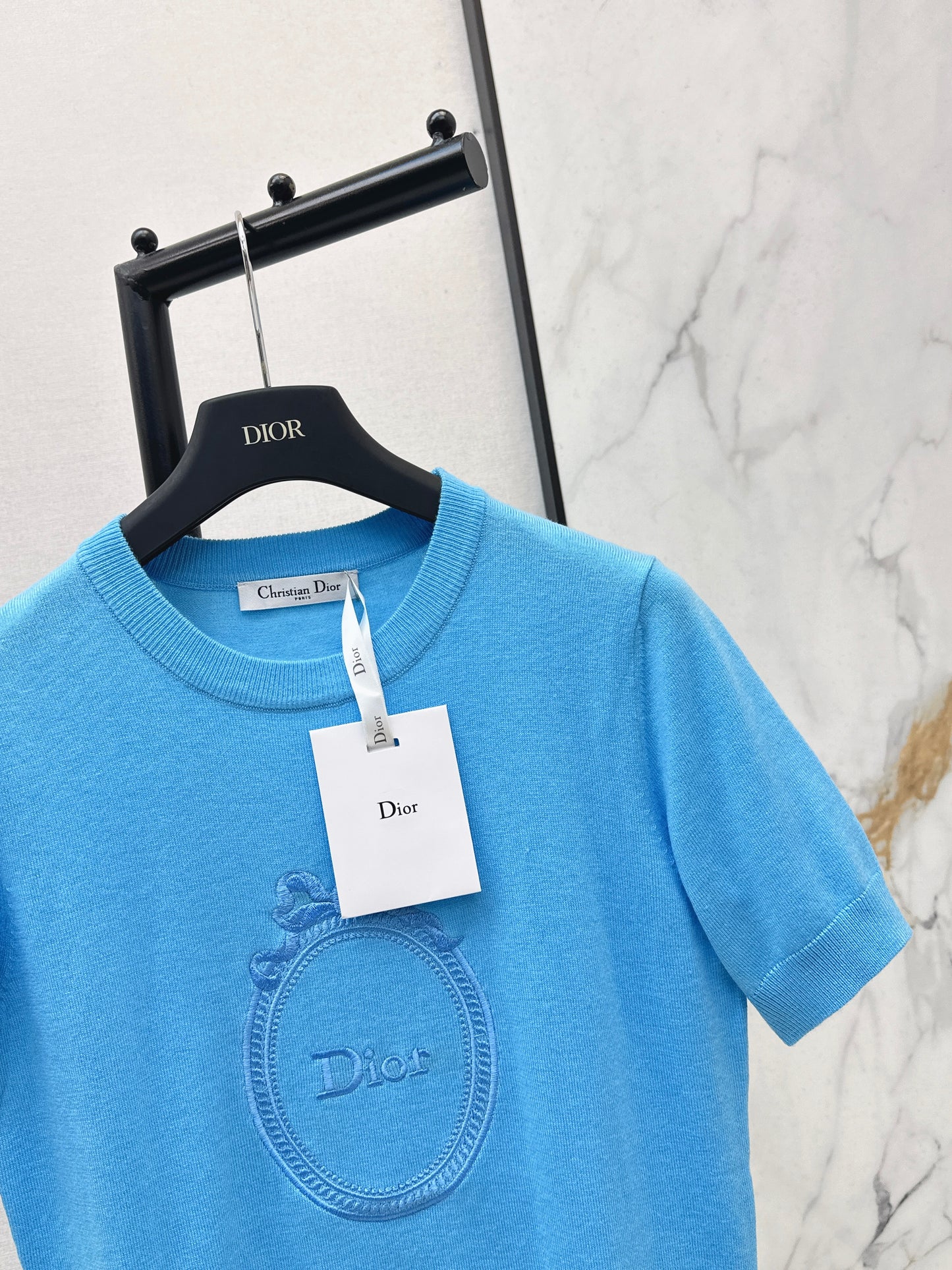 26ss Logo Embroidered Knit T-Shirt