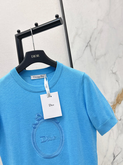 26ss Logo Embroidered Knit T-Shirt