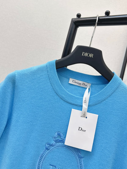 26ss Logo Embroidered Knit T-Shirt