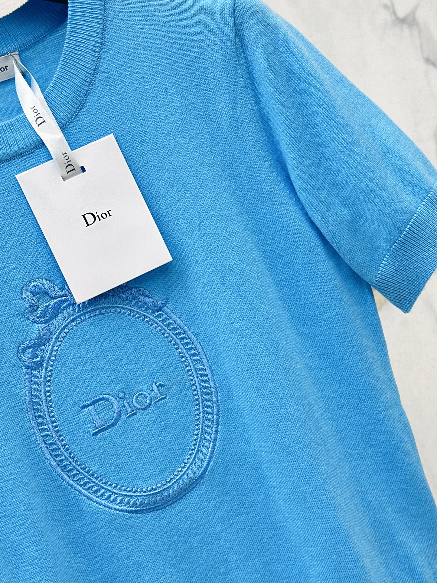 26ss Logo Embroidered Knit T-Shirt