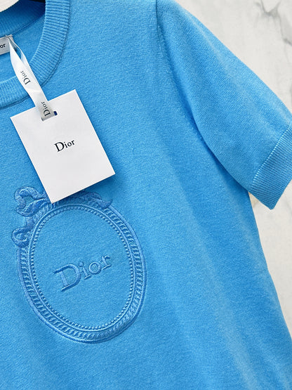 26ss Logo Embroidered Knit T-Shirt