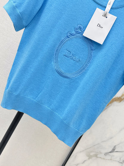 26ss Logo Embroidered Knit T-Shirt