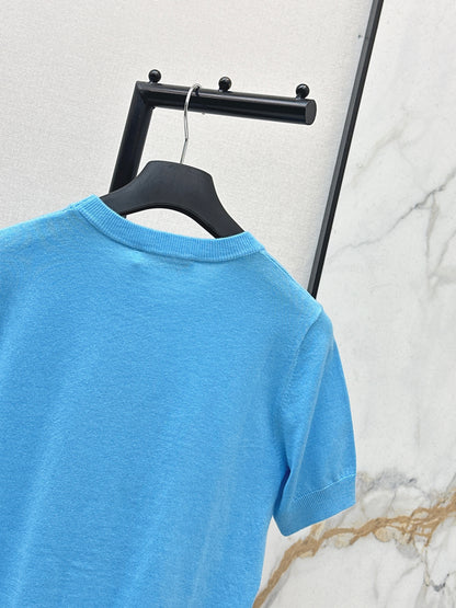 26ss Logo Embroidered Knit T-Shirt