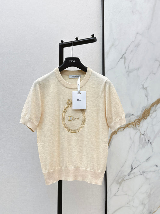 26ss Logo Embroidered Knit T-Shirt