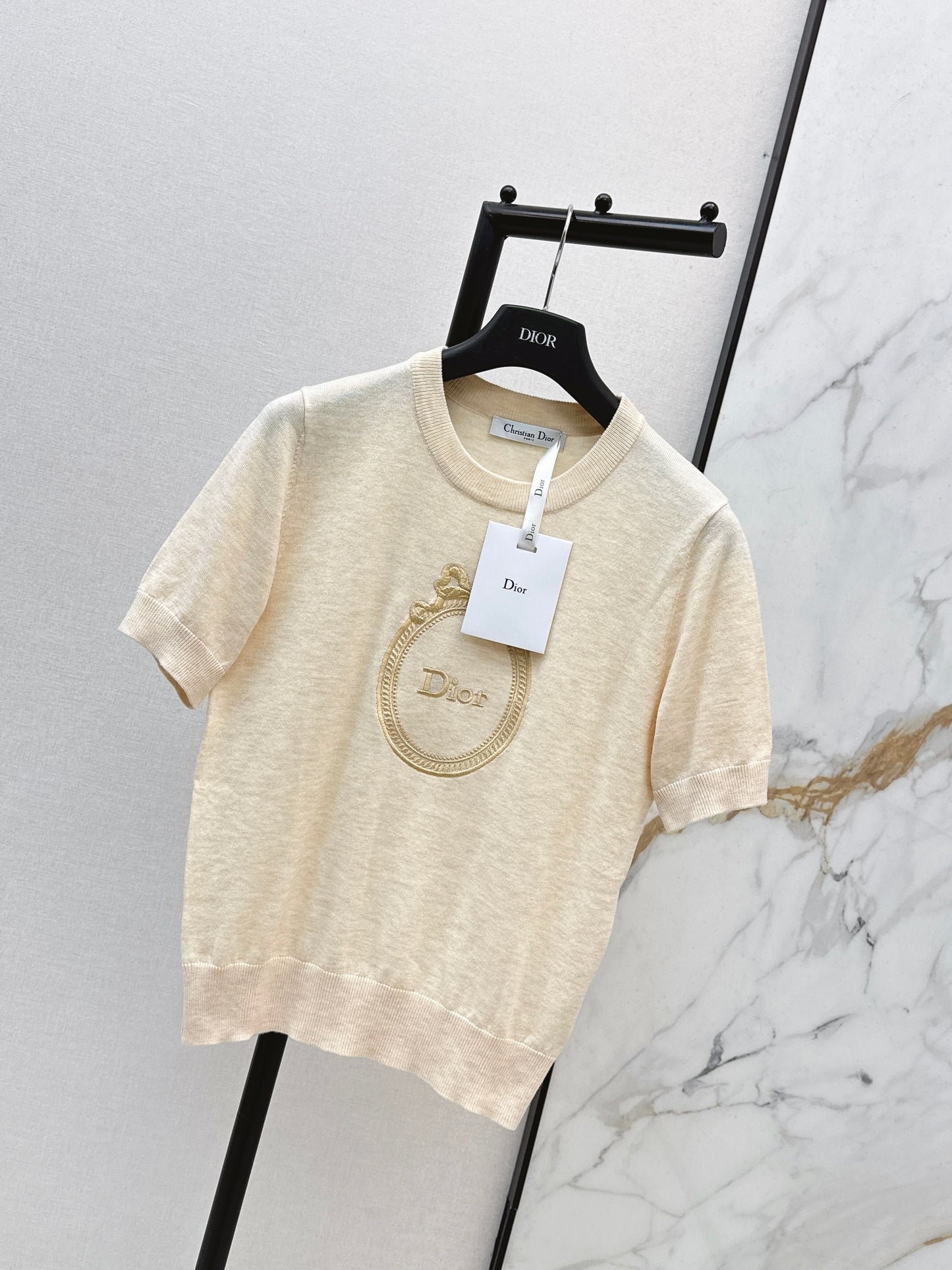 26ss Logo Embroidered Knit T-Shirt