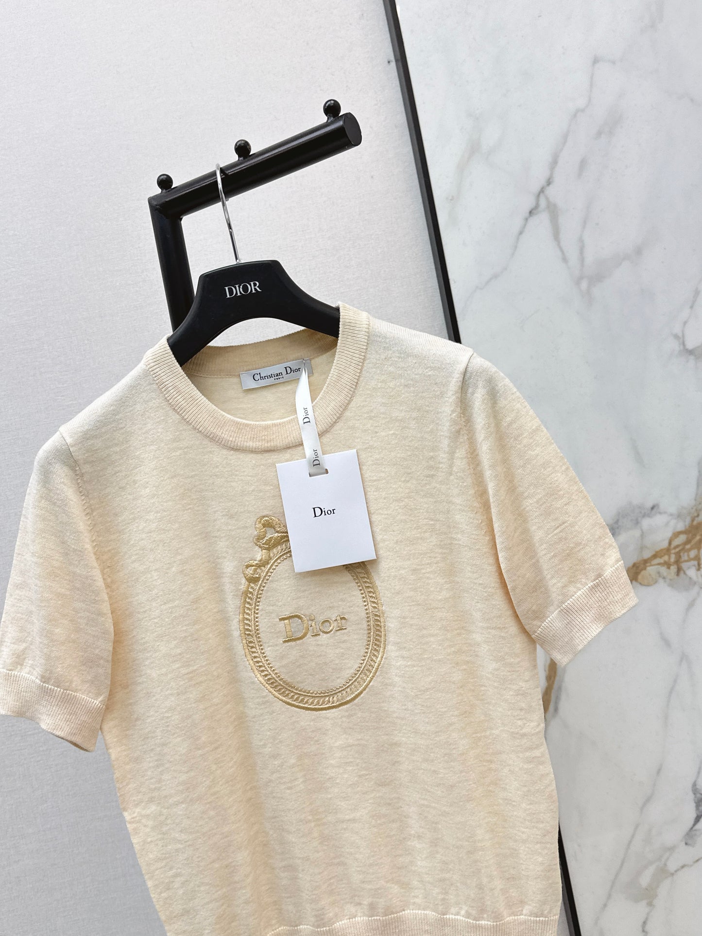 26ss Logo Embroidered Knit T-Shirt