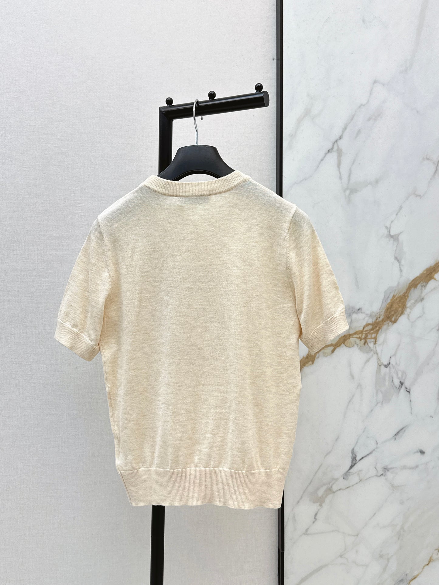 26ss Logo Embroidered Knit T-Shirt