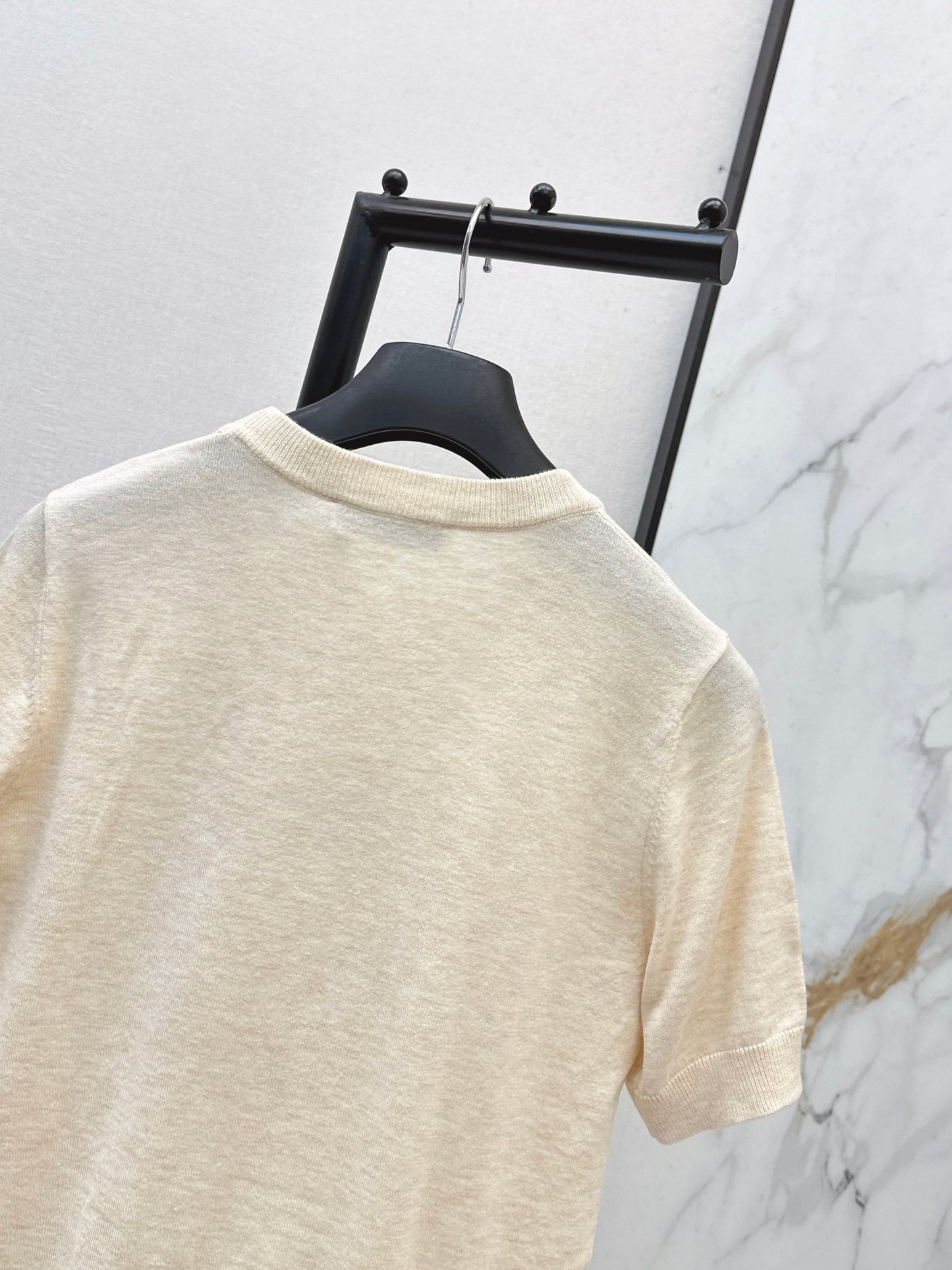 26ss Logo Embroidered Knit T-Shirt