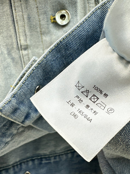 26ss Distressed Wash Ink White Denim Jeans