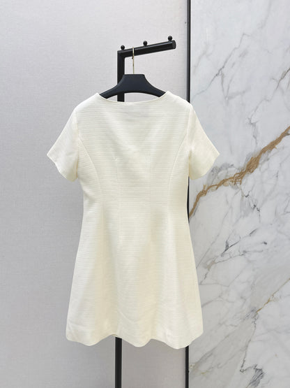 26ss Bow-decorated short-sleeved dress