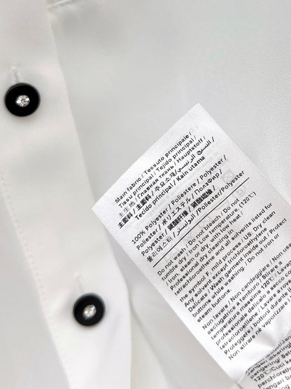 26ss Polka dot scarf-embellished shirt