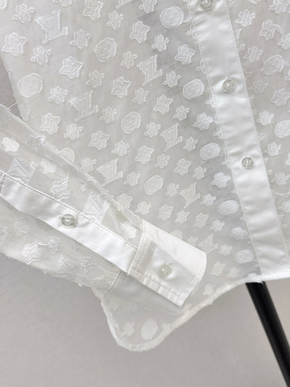 26ss Logo jacquard fabric shirt