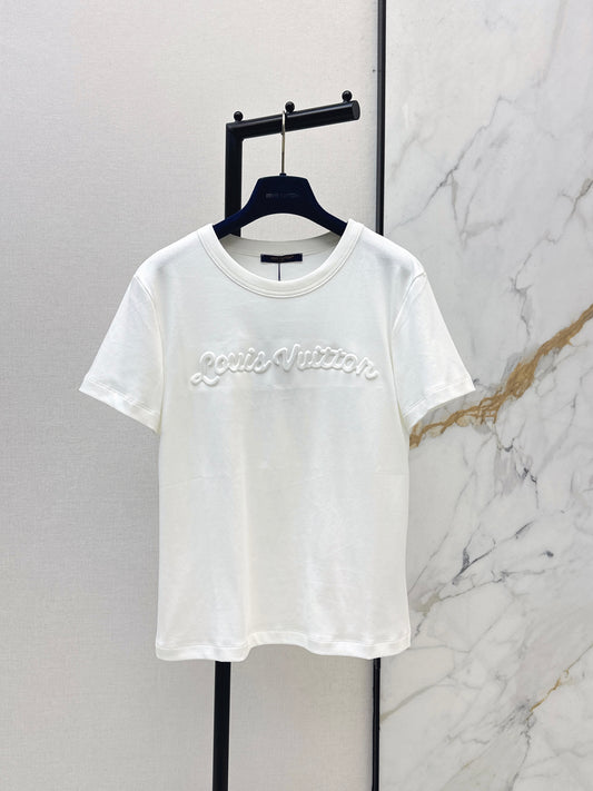 26ss Embossed Letter T-shirt