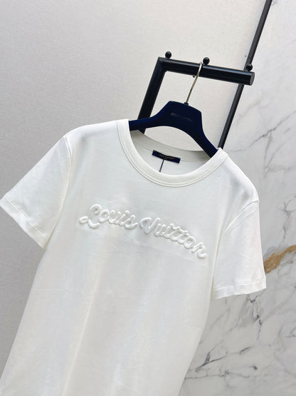 26ss Embossed Letter T-shirt