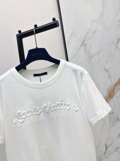26ss Embossed Letter T-shirt