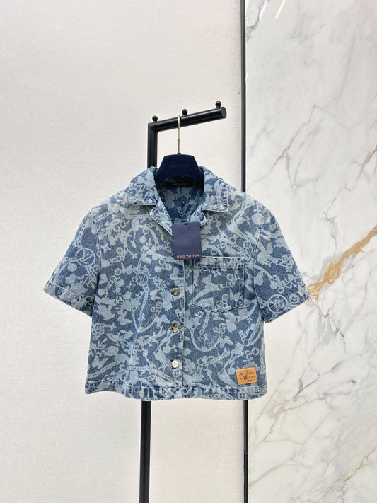 26ss Laser Chain Denim T-Shirt