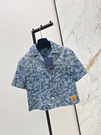 26ss Laser Chain Denim T-Shirt