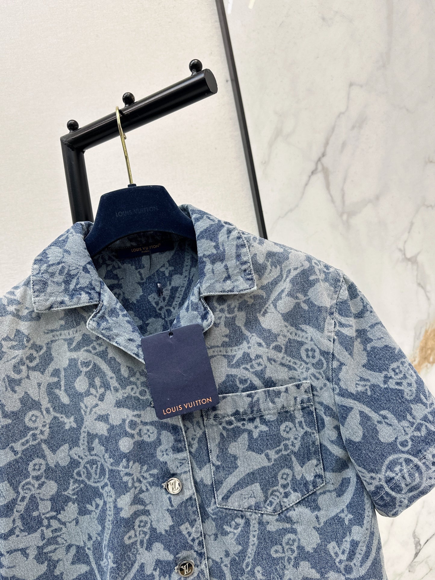 26ss Laser Chain Denim T-Shirt