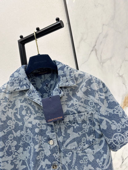 26ss Laser Chain Denim T-Shirt