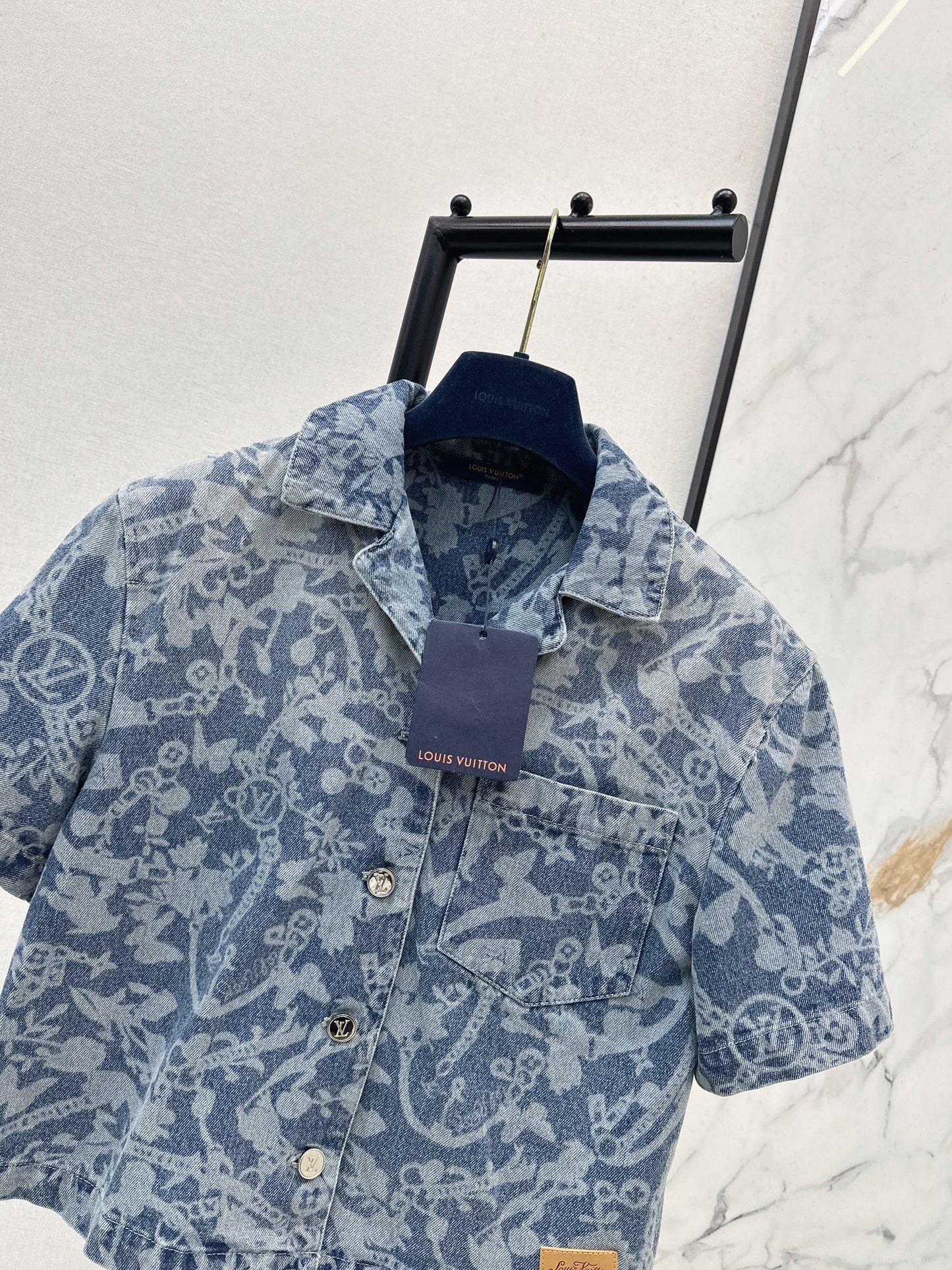 26ss Laser Chain Denim T-Shirt