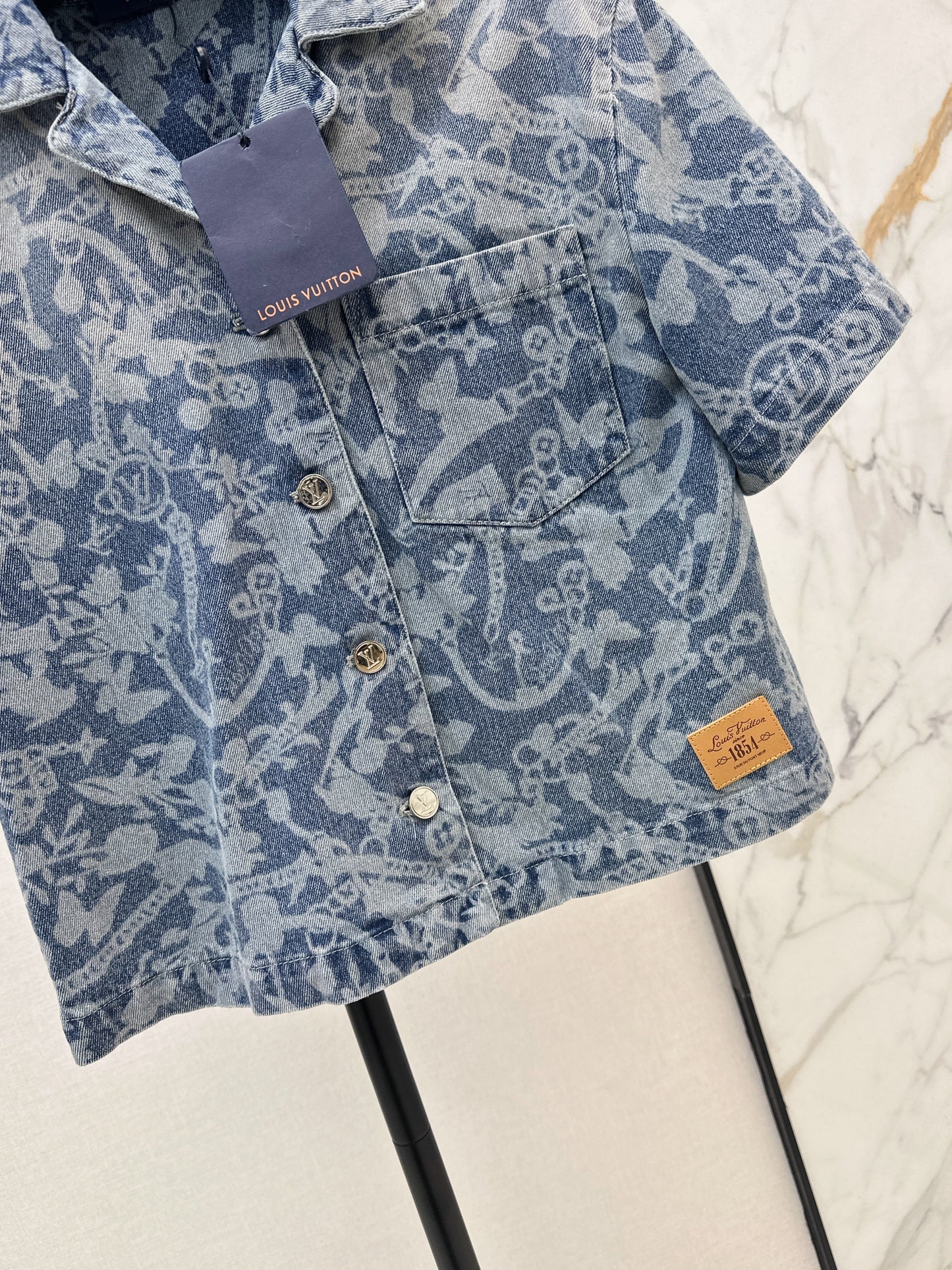26ss Laser Chain Denim T-Shirt