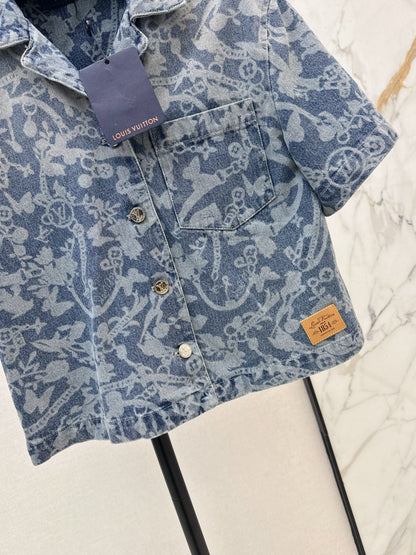 26ss Laser Chain Denim T-Shirt