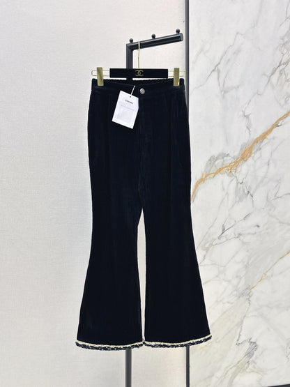 26ss Contrasting-tone trim flared pants