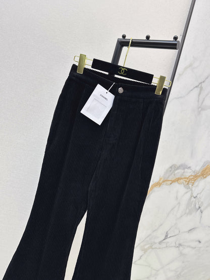 26ss Contrasting-tone trim flared pants