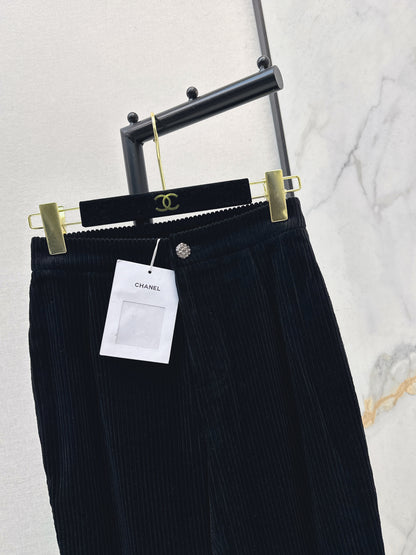26ss Contrasting-tone trim flared pants